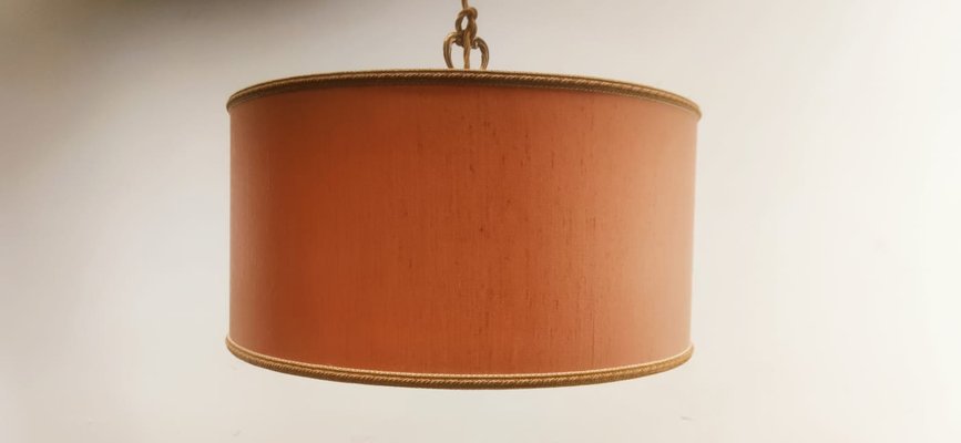 Pink Fabric Suspension Light with Silk Cord-QLH-1175100