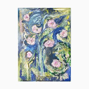 Pink Flowers - Original Oil on Canvas by Laura D'Andrea - 2010s 2010s-ZCI-760255