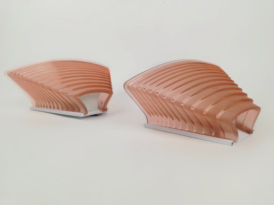 Pink Glass Pergamo 38 Wall Sconces by A. Mangiarotti for Artemide, 1980s, Set of 2-UIW-1419701