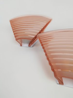 Pink Glass Pergamo 38 Wall Sconces by A. Mangiarotti for Artemide, 1980s, Set of 2-UIW-1419701