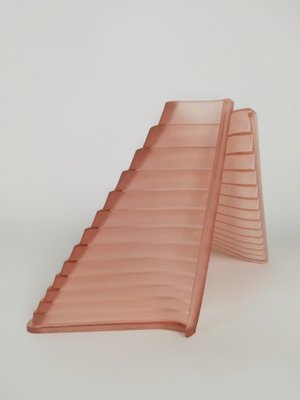 Pink Glass Pergamo 38 Wall Sconces by A. Mangiarotti for Artemide, 1980s, Set of 2-UIW-1419701