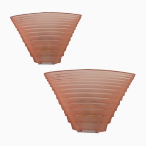 Pink Glass Pergamo 38 Wall Sconces by A. Mangiarotti for Artemide, 1980s, Set of 2-UIW-1419701