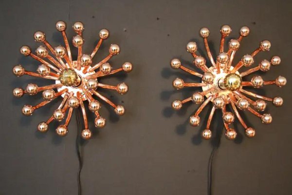 Pink Gold Pistillo Chandelier Table Lamps or Wall Lamps from Valenti Milano, 2010, Set of 2-YF-1764812