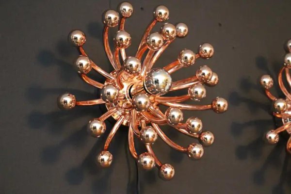 Pink Gold Pistillo Chandelier Table Lamps or Wall Lamps from Valenti Milano, 2010, Set of 2-YF-1764812