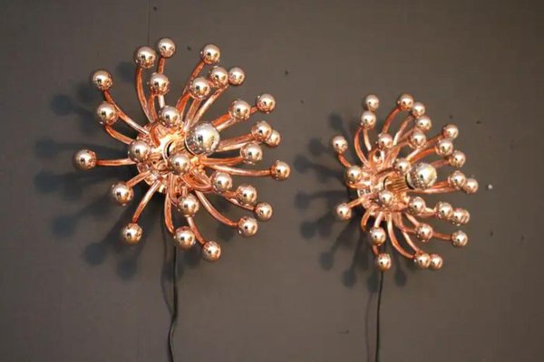 Pink Gold Pistillo Chandelier Table Lamps or Wall Lamps from Valenti Milano, 2010, Set of 2-YF-1764812