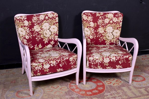 Pink Italian Armchairs and Sofa in Paolo Buffa Style, 1950s, Set of 3-MBH-1031860