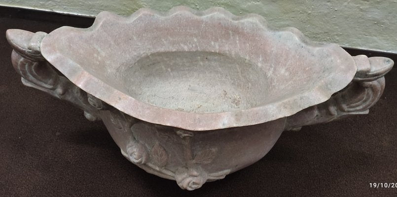 Pink Marble Planter, Late 20th Century-HDX-2035926