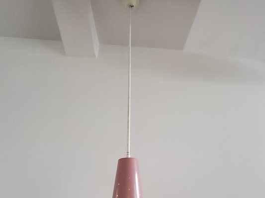 Pink Model 205 Conical Pendant Lamp from Evenblij, the Netherlands, 1960s-NV-1065541