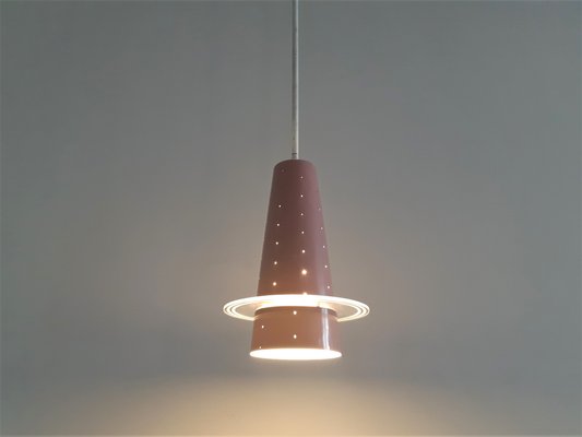 Pink Model 205 Conical Pendant Lamp from Evenblij, the Netherlands, 1960s-NV-1065541