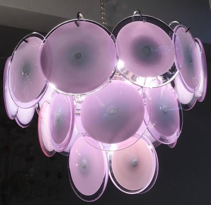 Pink Murano Glass Disc Chandelier, Italy, 1970s-MBH-1031583