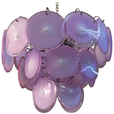 Pink Murano Glass Disc Chandelier, Italy, 1970s-MBH-1031583