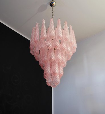 Pink Murano Glass Drop Chandelier, 1980s-OVO-1704932