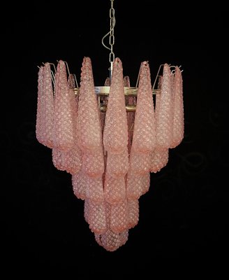 Pink Murano Glass Drop Chandeliers, 1980s, Set of 2-OVO-1704931