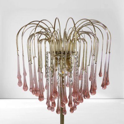 Pink Murano Teardrop Floor Lamp, 1970s-QUV-2041030