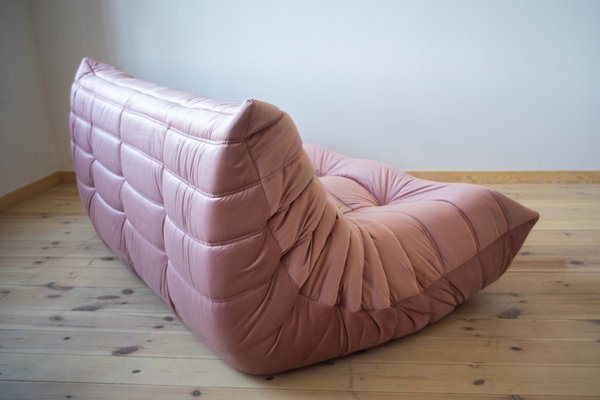 Pink Pearl Velvet Togo 3-Seat Sofa by Michel Ducaroy for Ligne Roset-IXA-1309430