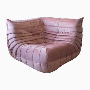 Pink Pearl Velvet Togo Corner Chair by Michel Ducaroy for Ligne Roset-IXA-1309442