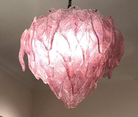 Pink Polar Murano Glass Chandeliers, Italy, 1970s, Set of 2-MBH-1031841