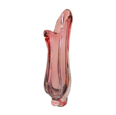 Pink René Delvenne Vase from Val Saint Lambert, 1960-NUC-1746179