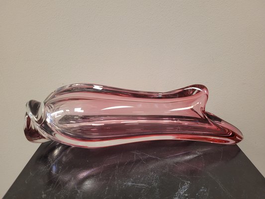 Pink René Delvenne Vase from Val Saint Lambert, 1960-NUC-1746179