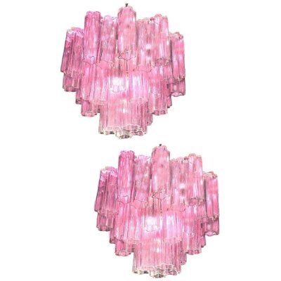 Pink Tronchi Murano Glass Chandelier by Toni Zuccheri for Venini, 1970s-MBH-1032365