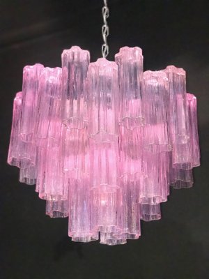 Pink Tronchi Murano Glass Chandelier by Toni Zuccheri for Venini, 1970s-MBH-1032365