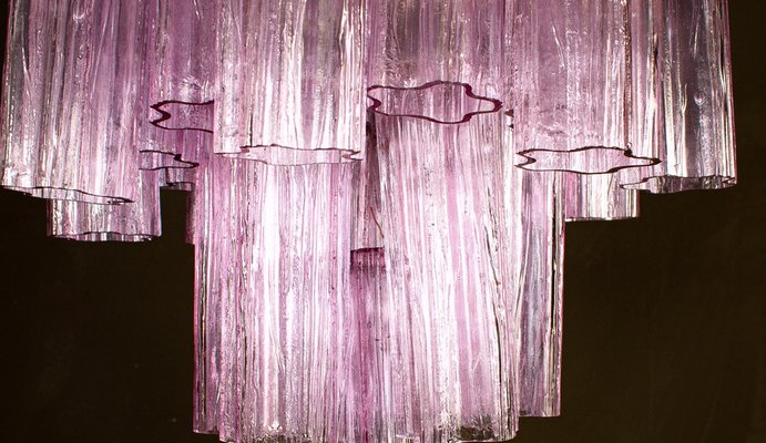 Pink Tronchi Murano Glass Chandelier by Toni Zuccheri for Venini, 1970s-MBH-1032365