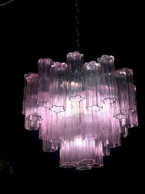 Pink Tronchi Murano Glass Chandelier by Toni Zuccheri for Venini, 1970s-MBH-1032365