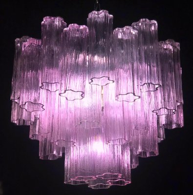 Pink Tronchi Murano Glass Chandelier by Toni Zuccheri for Venini, 1970s-MBH-1032365