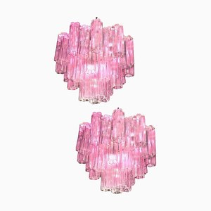 Pink Tronchi Murano Glass Chandelier by Toni Zuccheri for Venini, 1970s-MBH-1032365