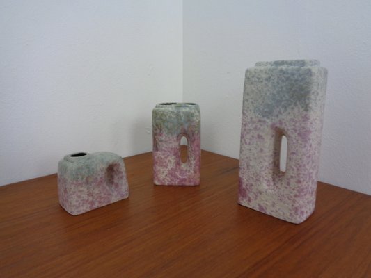 Pink Vases from Ü-Keramik, 1970s, Set of 3-RDW-1398120