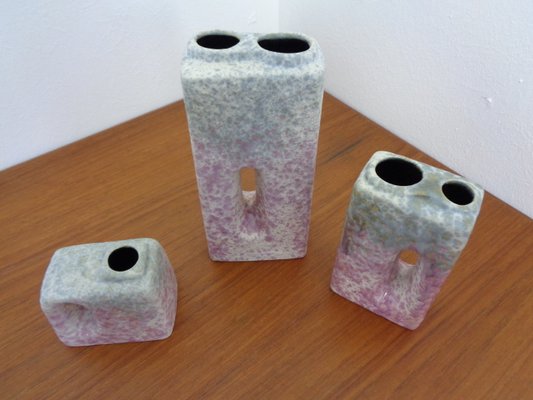 Pink Vases from Ü-Keramik, 1970s, Set of 3-RDW-1398120