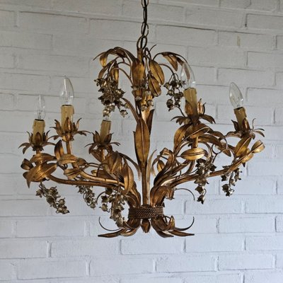 Pioggia d'Oro 6-Arm Chandelier by Hans Kogl, 1960s-URP-1779970