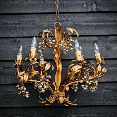 Pioggia d'Oro 6-Arm Chandelier by Hans Kogl, 1960s-URP-1779970