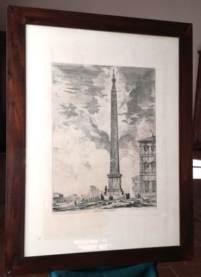 Piranesi, Views of Rome: Egyptian Obelisk, Etching, Framed-VDX-1180701