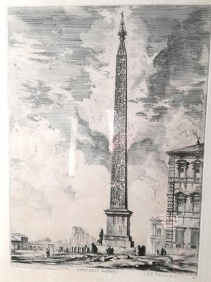 Piranesi, Views of Rome: Egyptian Obelisk, Etching, Framed-VDX-1180701