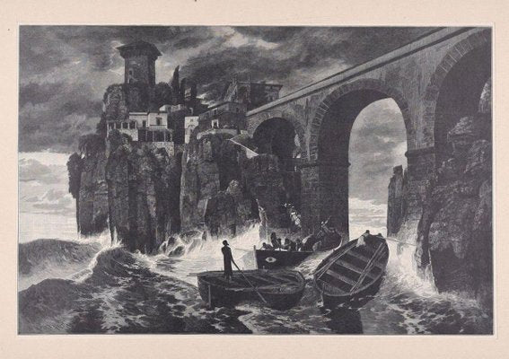 Pirates attack the Castle on the Sea - Original Woodcut by J.J. Weber - 1898 1898-ZCI-758749