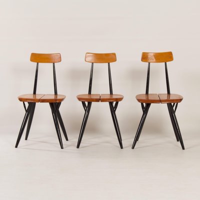 Pirkka Chairs by llmari Tapiovaara for Laukaan Puu, Finland, 1955, Set of 3-ZT-1431391