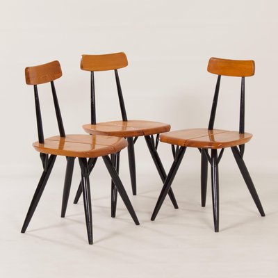 Pirkka Chairs by llmari Tapiovaara for Laukaan Puu, Finland, 1955, Set of 3-ZT-1431391