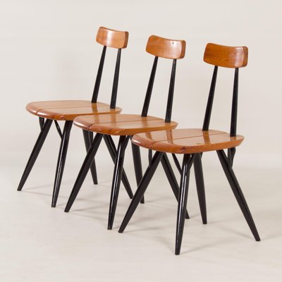 Pirkka Chairs by llmari Tapiovaara for Laukaan Puu, Finland, 1955, Set of 3-ZT-1431391