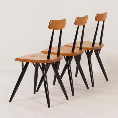 Pirkka Chairs by llmari Tapiovaara for Laukaan Puu, Finland, 1955, Set of 3-ZT-1431391