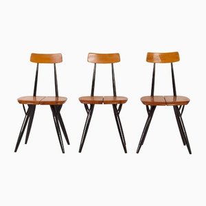 Pirkka Chairs by llmari Tapiovaara for Laukaan Puu, Finland, 1955, Set of 3-ZT-1431391