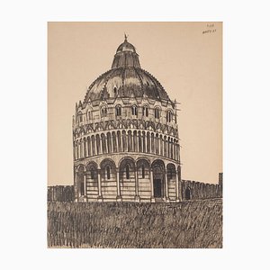 Pisa Baptistery - Original Pen on Paper - Late 19th Century Late 19th Century-ZCI-779340