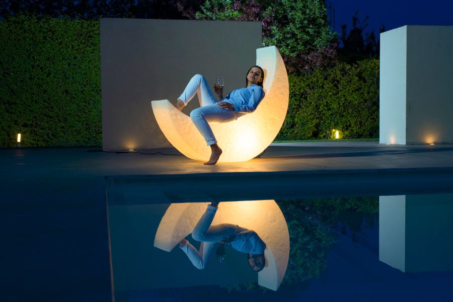 OUTDOOR AND INDOOR SEAT/LAMP My Moon Lamp by Seletti