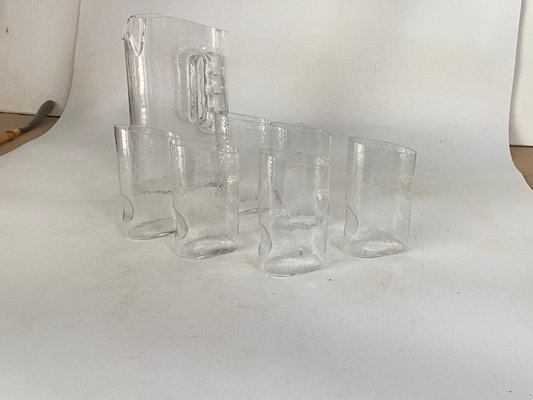 Pitcher and Glasses in Art Glass by Claus Josef Riedel for Riedel, Austria, 1969, Set of 7-UR-1706026