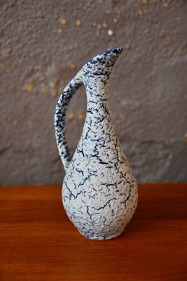 Pitcher Vase in Cracked Blue Ceramic, 1950s-AIU-1805170