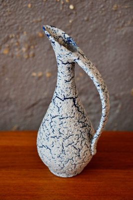 Pitcher Vase in Cracked Blue Ceramic, 1950s-AIU-1805170