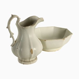 Pitcher with Bowl in Earthenware from Società Ceramiche Richard, Set of 2-VMM-1724872