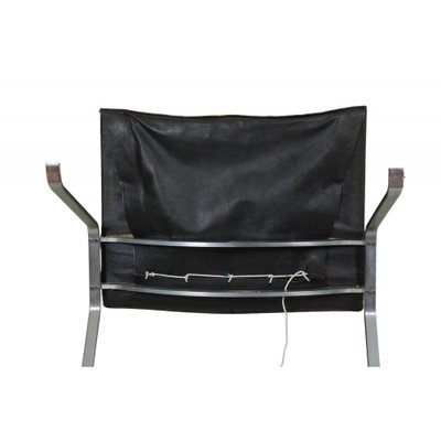 Pk-22 Lounge Chair in Patinated Black Leather by Poul Kjærholm, 1980s-MTD-1807559