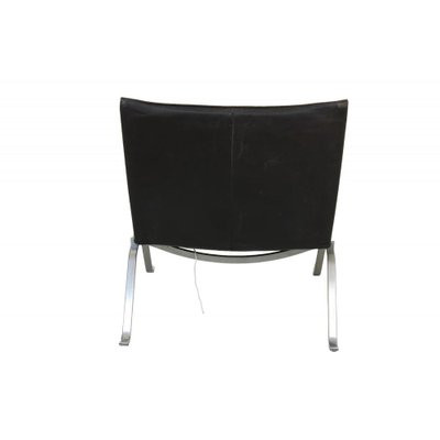 Pk-22 Lounge Chair in Patinated Black Leather by Poul Kjærholm, 1980s-MTD-1807559