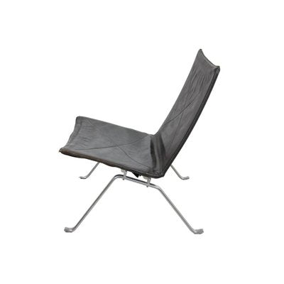 Pk-22 Lounge Chair in Patinated Black Leather by Poul Kjærholm, 1980s-MTD-1807559